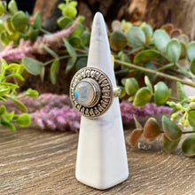 Load image into Gallery viewer, Moonstone shield sterling silver ring