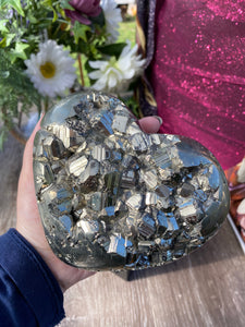 Large Pyrite crystal heart