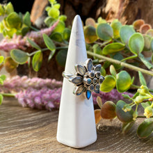 Load image into Gallery viewer, Labradorite multi stone flower ring
