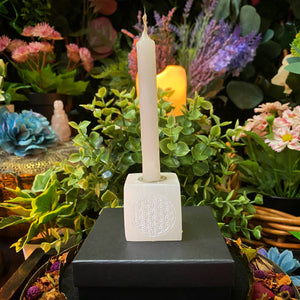 Selenite spell candle holder