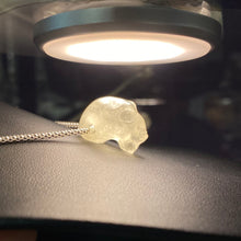 Load image into Gallery viewer, Alien Head Carved gem pendant on Sterling silver chain