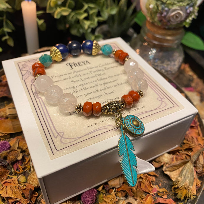 Goddess Freya crystal bead bracelet