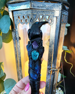 Black Onyx Raven Wand