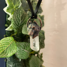 Load image into Gallery viewer, Wolf Totem pendant with Danburite Crystal