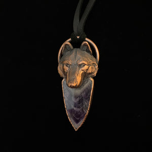 Wolf Totem pendant with Amethyst