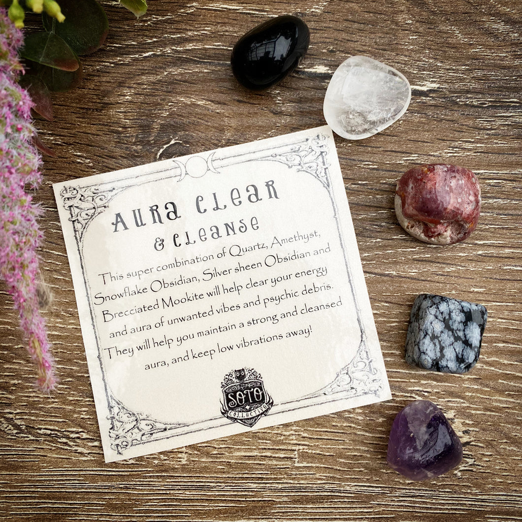 Aura clear and cleanse - crystal healing pack