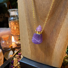 Load image into Gallery viewer, Amethyst oil bottle necklace