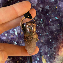 Load image into Gallery viewer, Small Barn Owl Totem with Spirit Quartz necklace