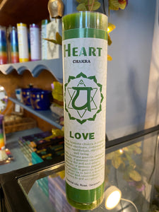 Heart Chakra green pillar candle