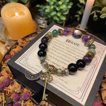 Load image into Gallery viewer, Goddess Hekate crystal bead bracelet