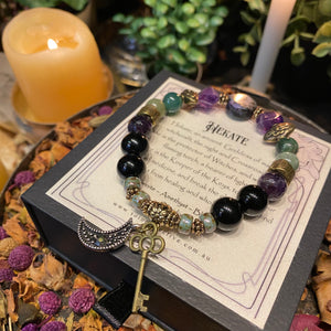 Goddess Hekate crystal bead bracelet