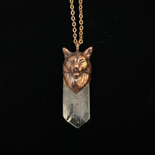 Load image into Gallery viewer, Maine Coon Cat Totem pendant with Danburite