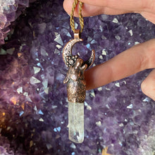Load image into Gallery viewer, Howling Wolf Totem pendant with Danburite crystal