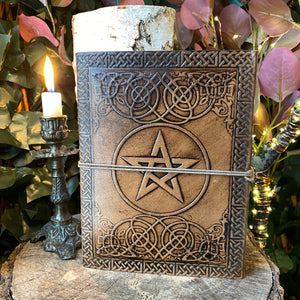 Embossed Leather Pentacle Journal